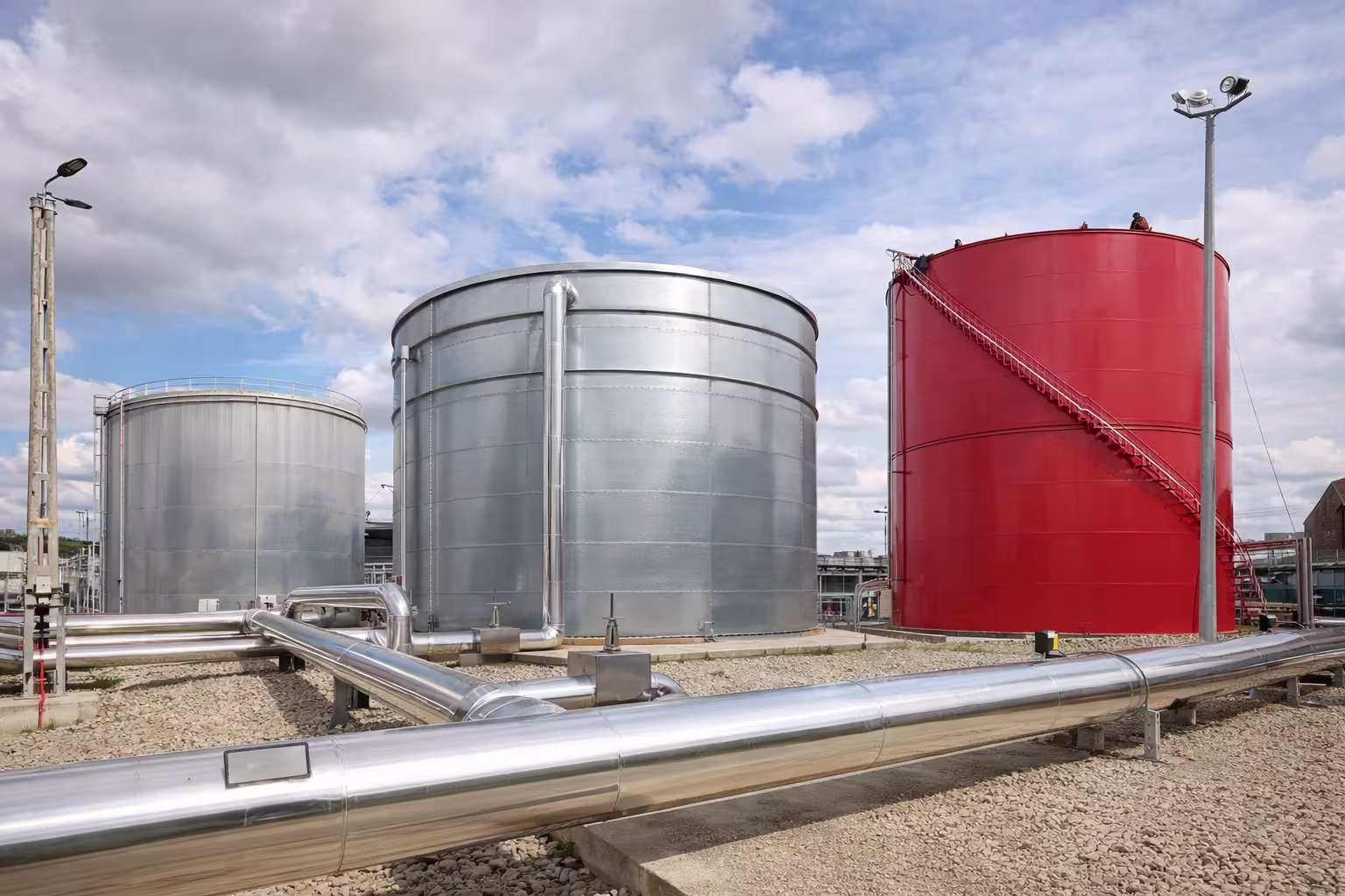 Groundnut oil fibre tank erection project
